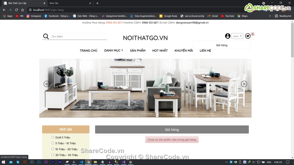 Website bán hàng,web bán nội thất,web bán đồ gỗ nội thất,nội thất đồ gỗ